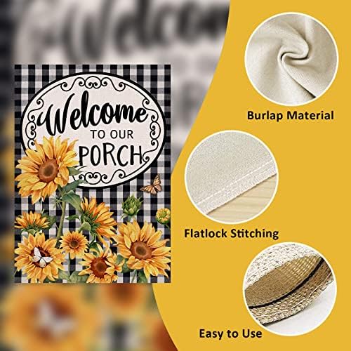 Home Decorative Welcome to Our Porch Spring Summer Sunflower Garden - Image 3