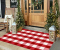 Christmas Outdoor Rug 3'x 5' Red and White Front Porch Rug by Unknown