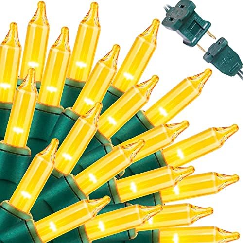 LAMPHOME Yellow Christmas Lights Decoration 300 Lights 63.8ft(2pk of 150L) UL Certified Mini Bulb Golden String Lights Set for Outdoor Christmas Tree Garden Holiday Party Patio Decor by ULL