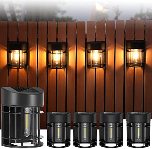 Solar Fence Lights, Upgrade Solar Deck Lights, Waterproof Solar Outdoor Lights for Wall Yard Post,Steps, Easy-to-Install by DOESLAG