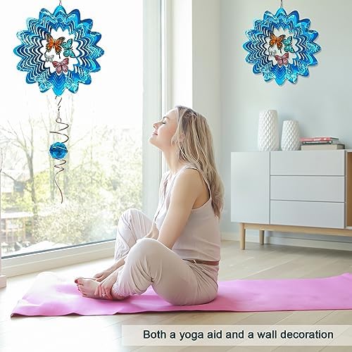 Butterfly Wind Spinner, 12 inch 3D Metal Wind Spinners Outdoor - Image 6