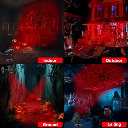 Halloween Projector Outdoor Lights, Dynamic Spider & Web Projector Lights - Image 5