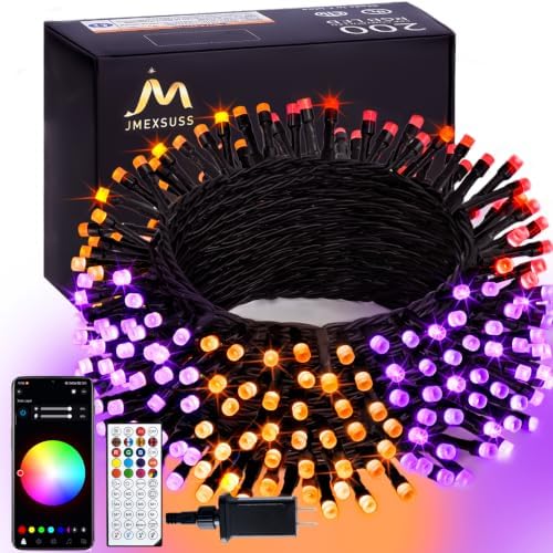 JMEXSUSS Color Changing String Lights for Halloween, 66ft 200 LEDs, RGB by JMEXSUSS