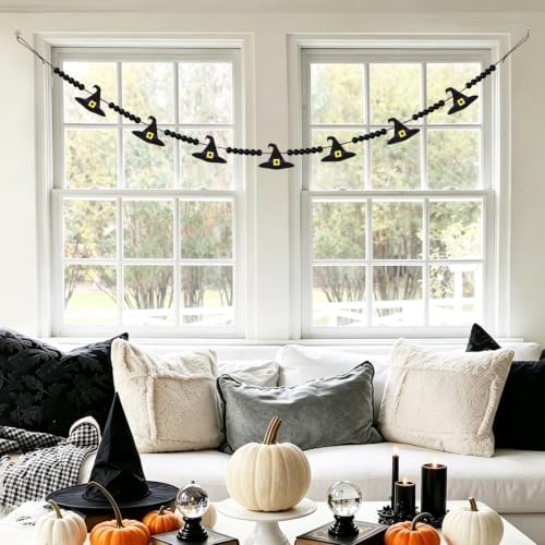 CESOF Halloween Garland Witch Hat Decorations, Adjustable Hanging Garland - Image 6
