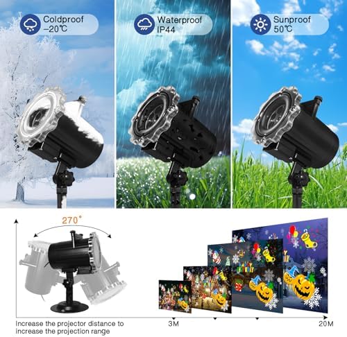 Christmas Decoration,MOSSNDAR Christmas Projector Light Outdoor,64 HD Patterns Holiday Projector Light with Remote Control,Waterproof Landscape Lamp Projector for Garden Patio Party New Year Xmas Gift - Image 4