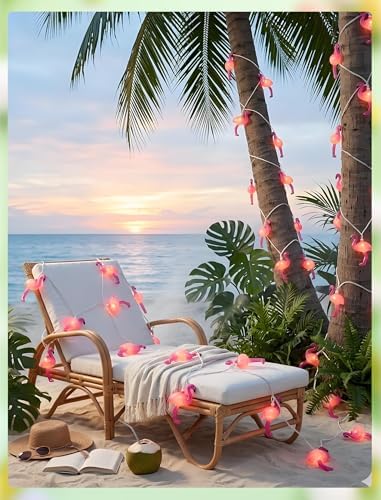 GOOTHY 8.5Ft Pink Flamingo String Lights, Summer Patio Outdoor String Lights with 10 Mini Flamingo Lights, Plug in Decorative Fairy Lights UL Listed for Bedroom Party Birthday Wedding Holiday Decor - Image 5