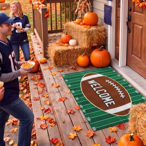 Tinideya 2 Pcs Football Door Mat Set, Outdoor Welcome Mat & Field Rug - Image 4