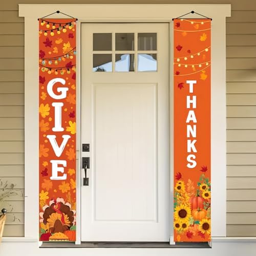 BlissYard Give Thanks Door Banner 12 x 71 Inch Thanksgiving - Image 4