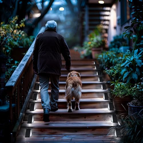 Solar Step Lights, Stair Lights Outdoor Waterproof Decor 6 Pack Cold White - Image 5