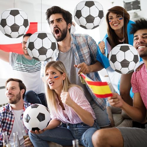 BEISHIDA 8Inch Football Paper Lanterns 12Pack Hanging Round Chinese Lantern - Image 5