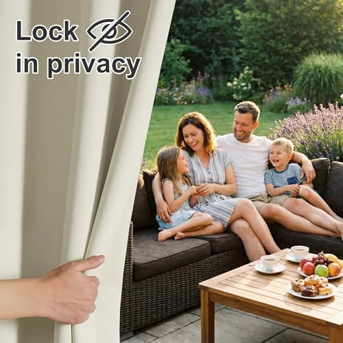 RYB HOME Outdoor Curtains for Patio Waterproof Privacy Thermal Insulated - Image 3