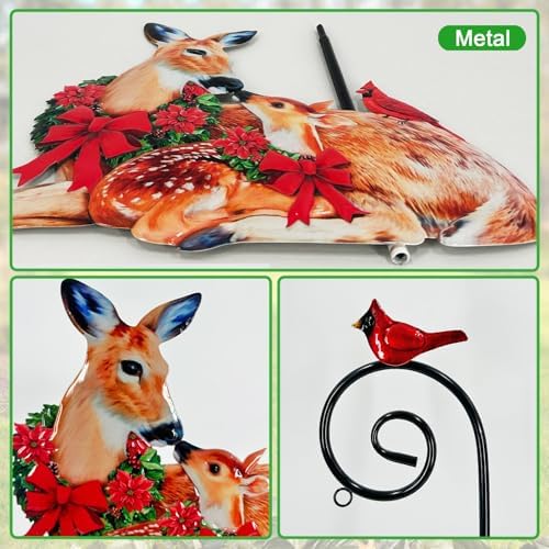 Solar Christmas Decorations Outdoor,Metal Deer Solar Lights Garden Stakes - Image 7