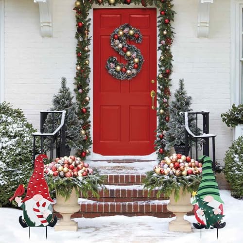 YEAHOME Outdoor Christmas Decorations, 2 Pack Gnomes Decorative Garden Stakes for Christmas Decor, Metal Yard Signs Xmas Decorations for Outside Garden Yard Lawn Porch Holiday Party - Image 5