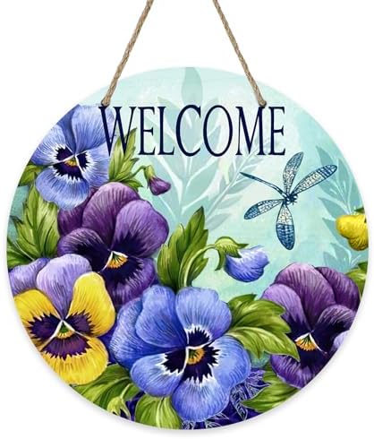 Deroro Welcome Spring Summer Floral Flower Sign for Front Door Decor by DERORO
