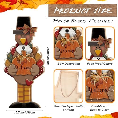 35 H Thanksgiving Wooden Porch Sign, Turkey Porch Decor - Image 3