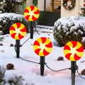 7Ft Christmas Lollipop Peppermint Pathway Lights Outdoor with 4 LED Bulbs by Unknown