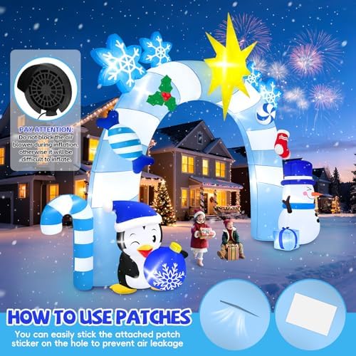 16FT Christmas Inflatable Archway, Kalolary Winter Snowman Inflatables - Image 4