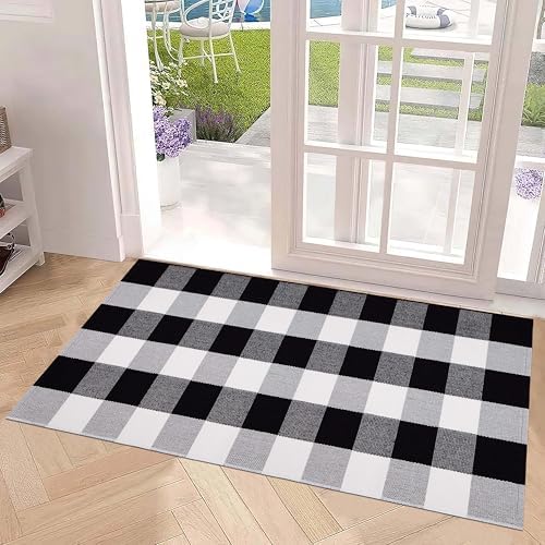 Buffalo Plaid Outdoor Rug 24"x51" Fall Front Door Mat Layering Porch Rug - Image 7