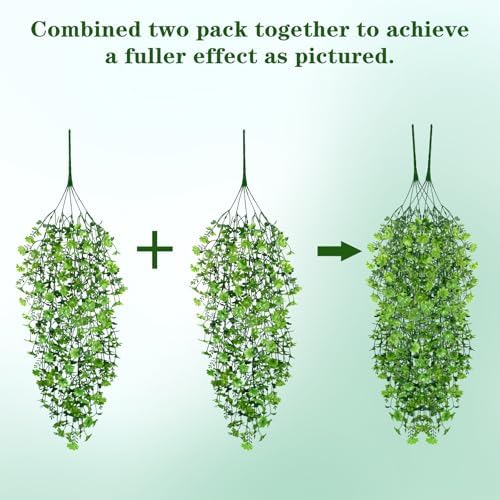 Waipfaru Artificial Hanging Plants, 4Pcs Faux Ivy Four-Leaf Clover - Image 7