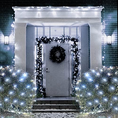 Pooqla Cool White Net Lights, 21x 5ft Christmas Lights Outdoor Green Wire - Image 3