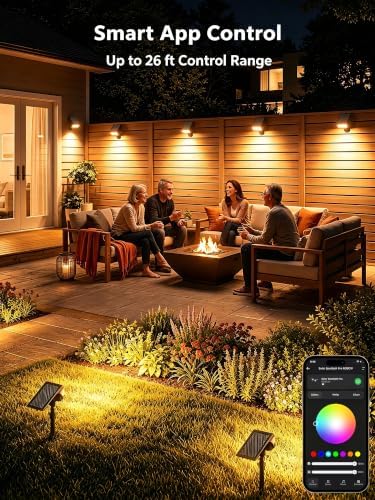 Brizled Smart Solar Spot Lights, 2 Pack Color Changing Outdoor Spotlights - Image 4