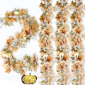 4 Pack Fall Garland Maple Leaf with Lights Fall Decor, 6Ft/Piece Fake Leaves Pumpkin Berry Vine Autumn Foliage Garland for Mantle Fireplace Halloween Thanksgiving Decorations Christmas Home Decor by Cherica