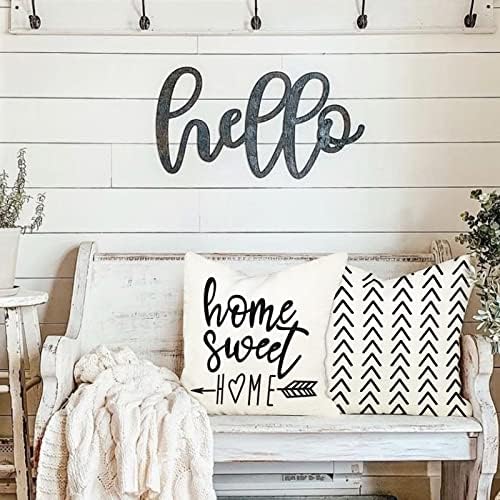 YCOLL Pillow Covers 16x16 Set of 4, Modern Sofa Throw Pillow Cover, Decorative Outdoor Linen Fabric Pillow Case for Couch Bed Car, Cream - Image 2