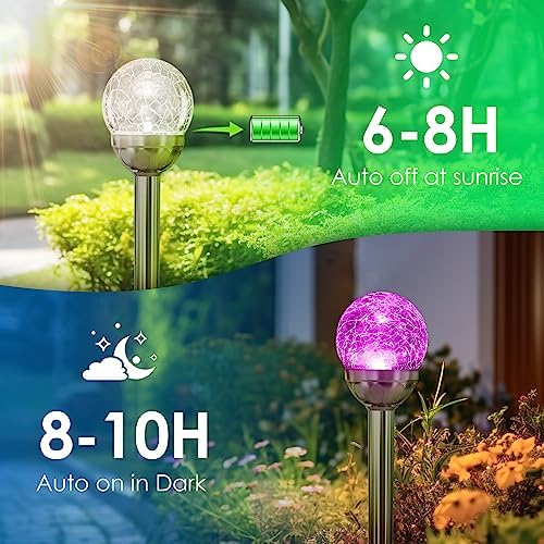 SOLPEX Solar Garden Lights Outdoor, 3 Pack Color Changing Solar Lights - Image 5