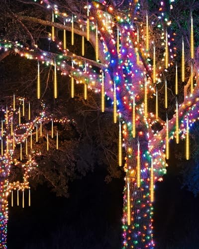 Joomer Christmas Lights Outdoor 11.8 inch 10 Tubes Meteor Shower Lights - Image 5