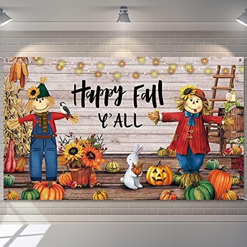 Fall Thanksgiving party Backdrop Extra Large Thanksgiving Decorations Outdoor Yard Banners Fall Thanks Harvest Photography Backdrop Party Supplies for Autumn Decor, 72.8 x 43.3 Inch by Tatuo