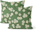 Sage Green Spring Pillow Covers 16x16 Inch 2 Pcs Yellow Hydrangea Flower Decor Throw Pillows Vintage Floral Seasonal Summer Outdoor Decoration Pillowcase Linen Cushion Cover for Couch Sofa by DAFENA