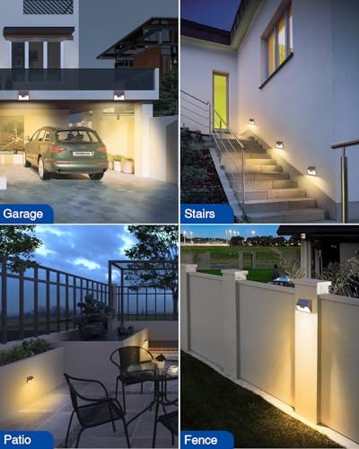 Peasur Solar Lights Outdoor Motion Sensor Waterproof, 1Pack 140LED Brown Solar Powered Fence Light, 3 Modes Security Wall Lights for Garden Yard Outside(Warm White) - Image 7