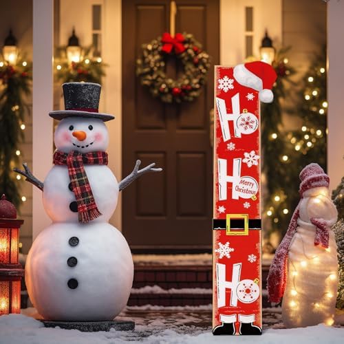 47" 2 Sided Porch Sign Christmas Winter Rustic Welcome Door - Image 4