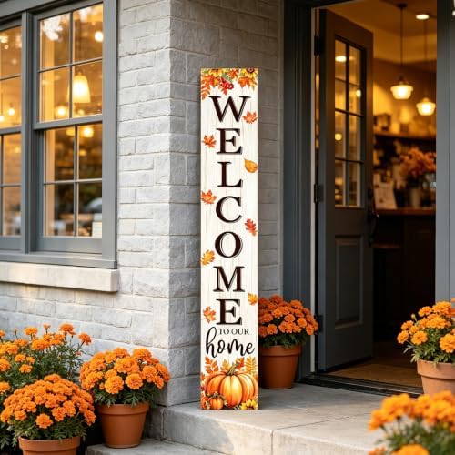 Fall Welcome To Our Home Porch Sign 47" by Unknown