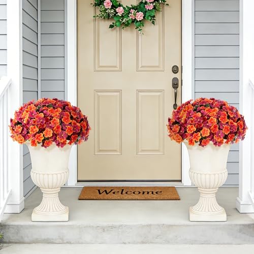 Artificial Fall Hanging Flowers with Basket for Outdoor UV Resistant - Image 7
