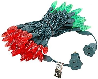 Novelty Lights 24FT 70 LED C6 Christmas Light String, Red & Green Wire - Image 5