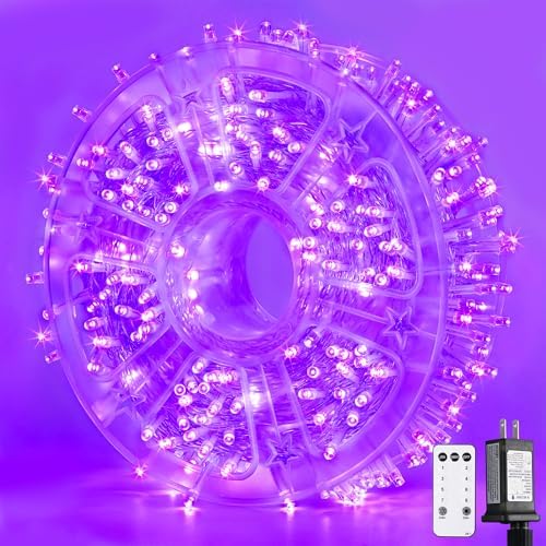 JMEXSUSS 400 LED Purple Halloween Lights Outdoor, Purple String Lights by JMEXSUSS
