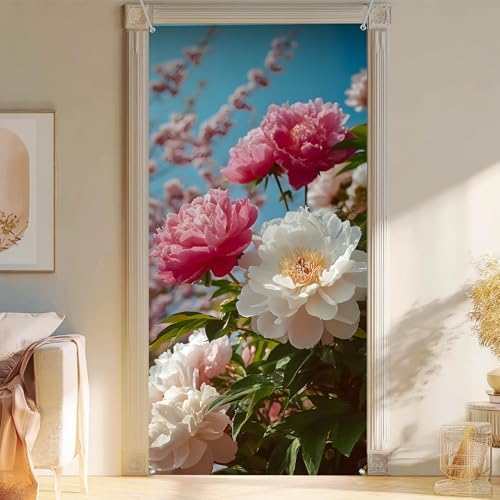 Front Door Covers Decorative, Spring Flower Design Door Curtain 70.8 x 35.4 Inch for Porch Outdoor Indoor Home Decor (Colorful-251) - Image 5