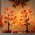 hogardeck Fall Decorations for Home, 2 Pcs 24”2FT Lighted Acorn Leaves Tree Fall Decor with Warm White LEDs, 6 Acorn Lampshades and 6 Pine Cone Ornaments Battery Powered Timer for Autumn, Thanksgiving by HOGARDECK