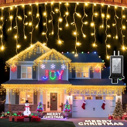 1332 LED 132FT Christmas Lights,296 Drops Icicle Lights with 12 Modes by XIKENGSHQ