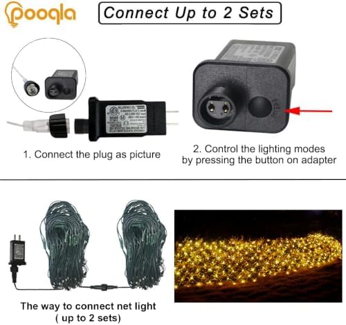 Pooqla Warm White Net Lights, 28x 5ft Christmas Lights Outdoor Green Wire - Image 5