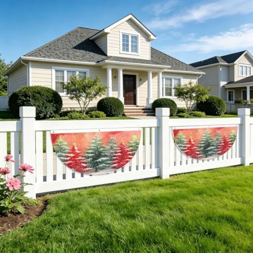 Colorful Pine Tree Semicircular Hanging Decorative Bunting Flag 2pcs - Image 5