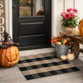 Fall Front Door Mat 24"x35" Buffalo Plaid Checkered Outdoor Rug by Sungea
