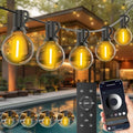 GLUROO Outdoor String Lights 100FT, Smart APP & Remote Control Dimmable Patio Lights with Timer, Plug in LED String Lights 2700K Warm White for Outside Backyard, Yard, Gazebo, Deck, Porch by ChristmasLights-GLUROO
