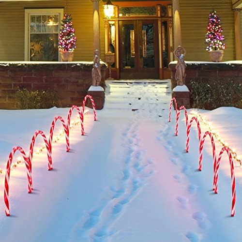 17''160 LED (10x16LED) Twinkle Arch Lawn Stake Light, Candy Cane Arch Outdoor Christmas Pathway Markers (11 Function) by GLOWNOVA