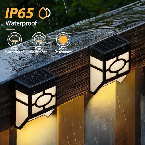 Otdair Solar Deck Lights Outdoor, 2 Modes Decorative Solar Fence Lights with RGB 7 Colors & Warm White, IP65 Waterproof Garden Decor for Yard, Patio, Front Door, Post, Landscape 8 Pack - Image 3