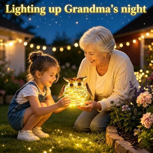 2 Pack Owl Solar Hanging Lights-Birthday Gifts for Women Mom Grandma - Image 3