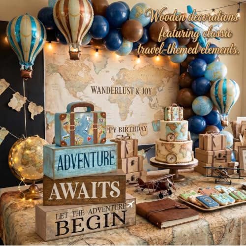 Lineshading Pcs Travel Party Decoration Vintage Adventure Await Table Decor - Image 3