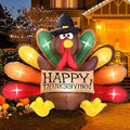 6FT Thanksgiving Inflatables Turkey Decor with Pilgrim Hat & Colorful Tail by MICOCAH