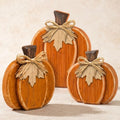 Cinnvoice 3 Pcs 7.3" 9" Fall Pumpkin Decorations Stacked Fall Wooden Signs by QinYee